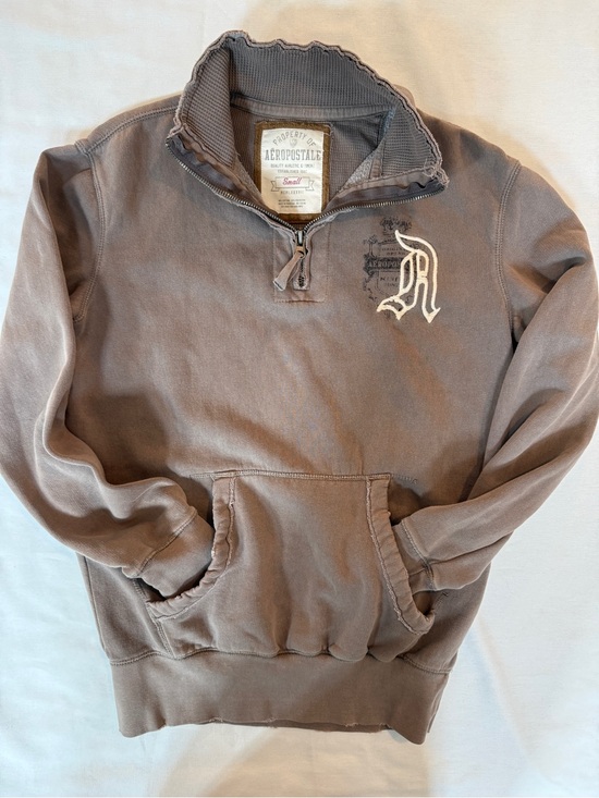 Aeropostale Other - Y2K Aeropostale Quarter Zip Sweatshirt Embroidered Mocha Brown Small